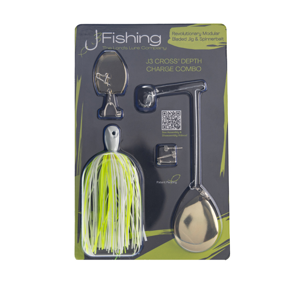 J3 FISHING SPINNERBAIT & BLADED JIG COMBO WHITE CHARTREUSE
